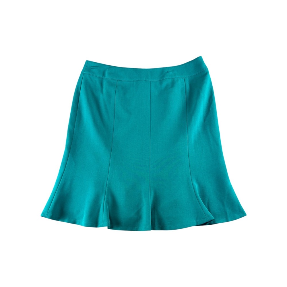 Kasper Womens Lagoon Teal Blue A-Line Flared Skirt Petite 12P NWT‎ 10598255-6KY